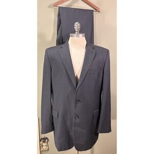 Chester Barrie Savile Row Mens 2 Pc Black Pinstripe Suit 44R 37x31 Gangster Boss